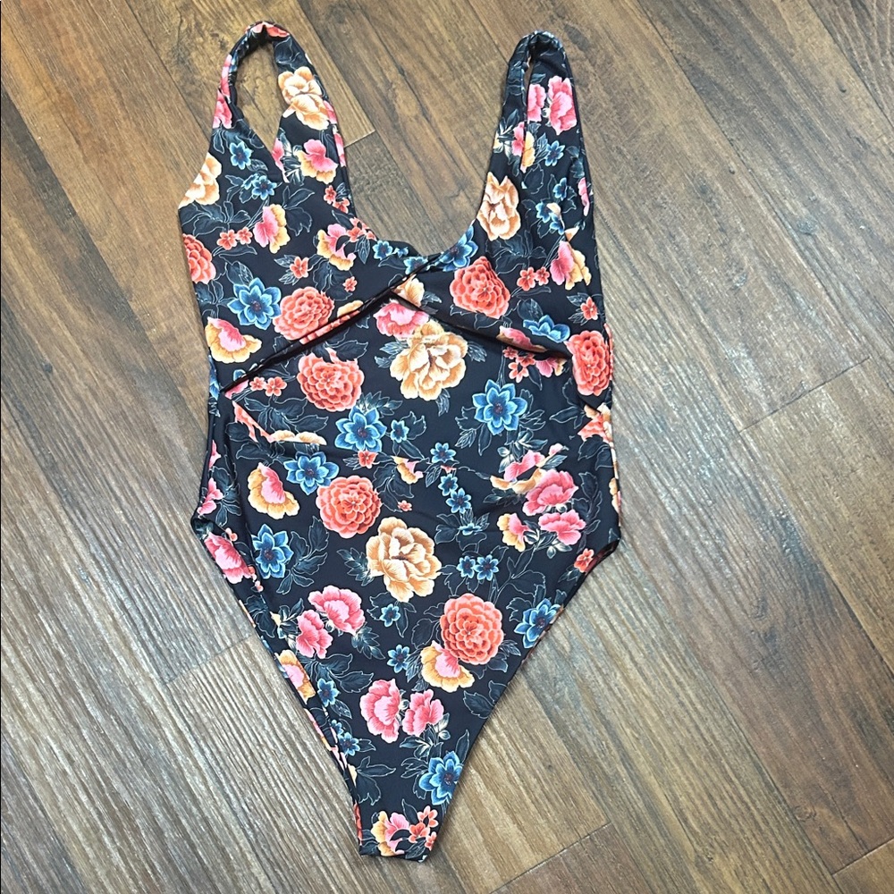 Skatie Floral One Piece Swimsuit - Black, Red, Blue
